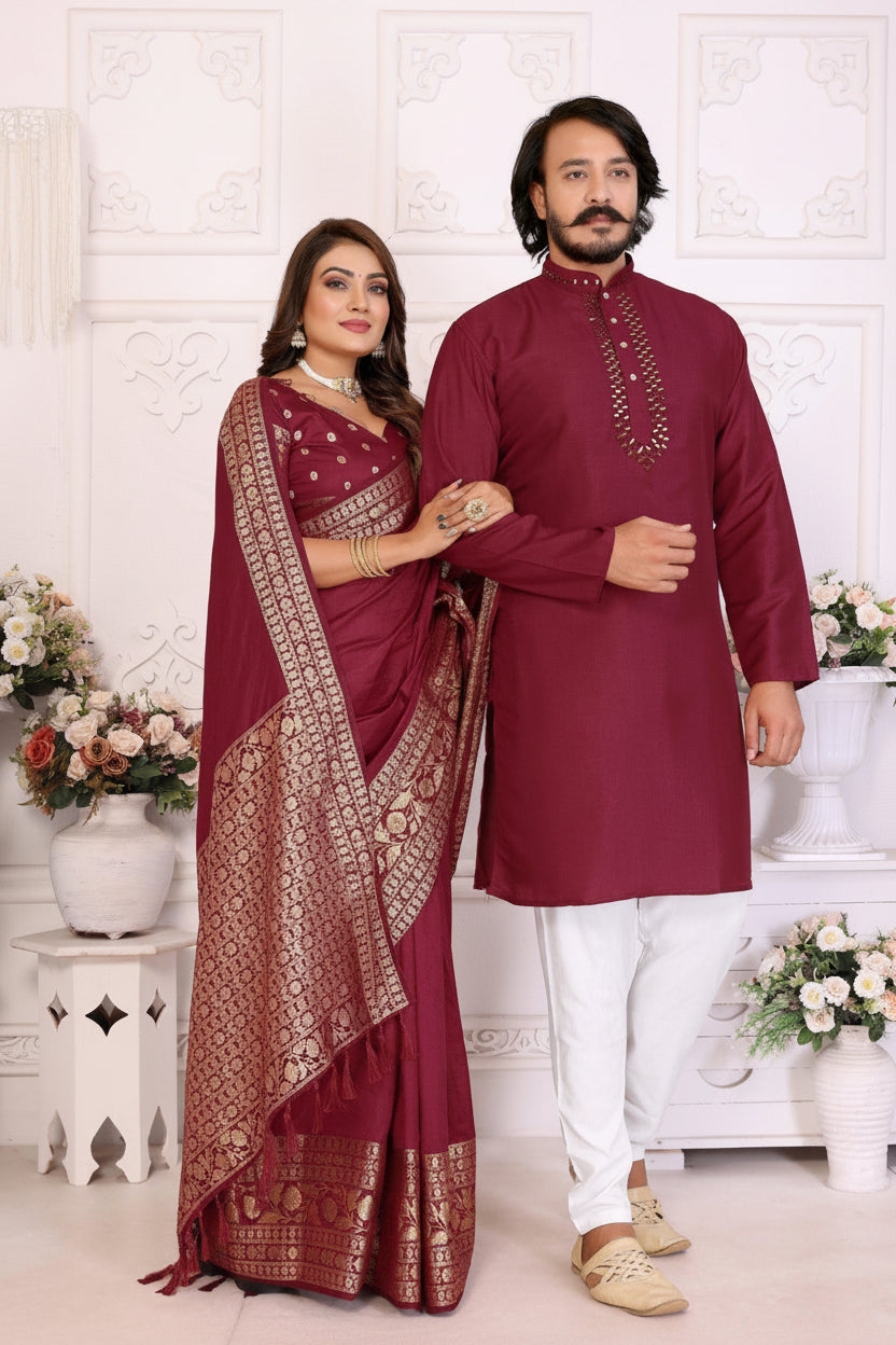 Kurta Saree Couple combo