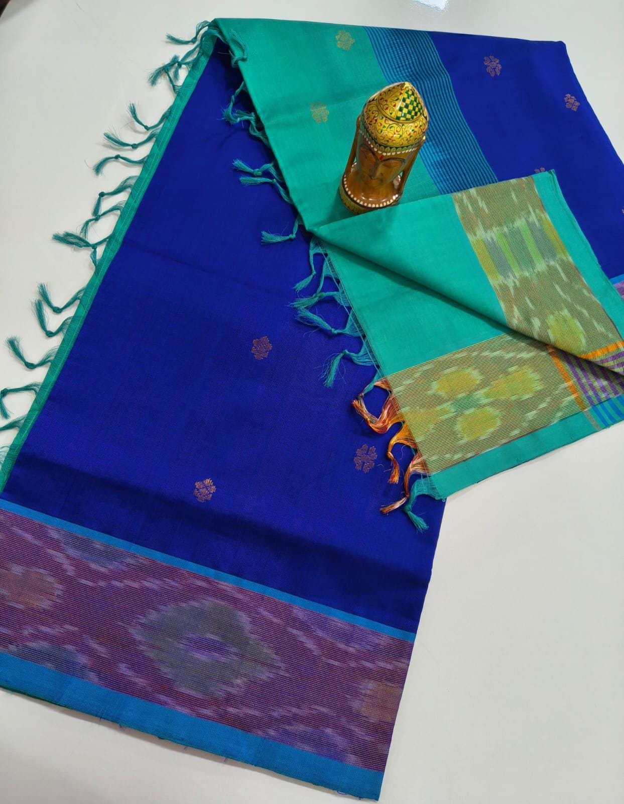 Mangalagiri Handloom Pattu Sarees with pochampally border and Small butta collection