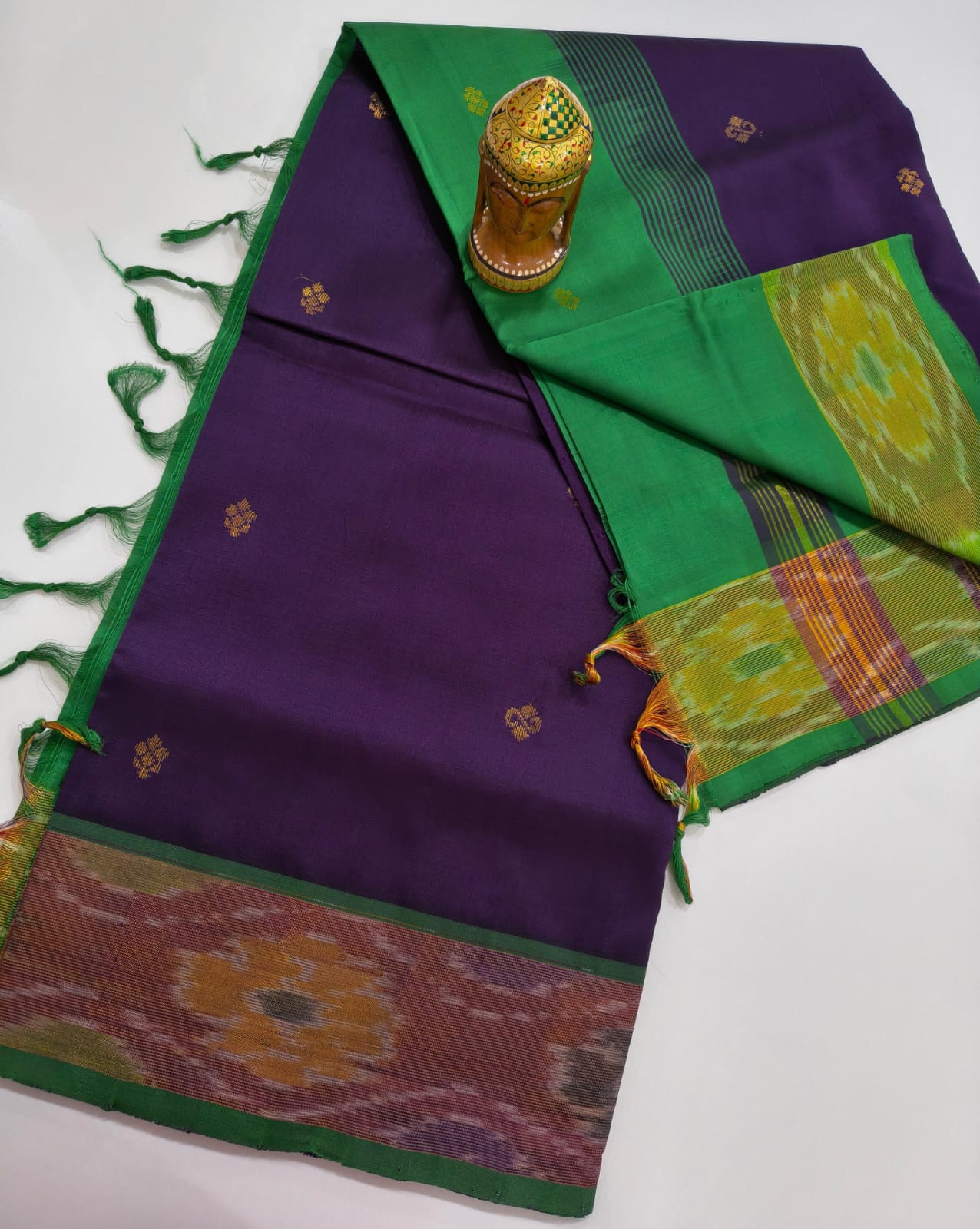 Mangalagiri Handloom Pattu Sarees with pochampally border and Small butta collection