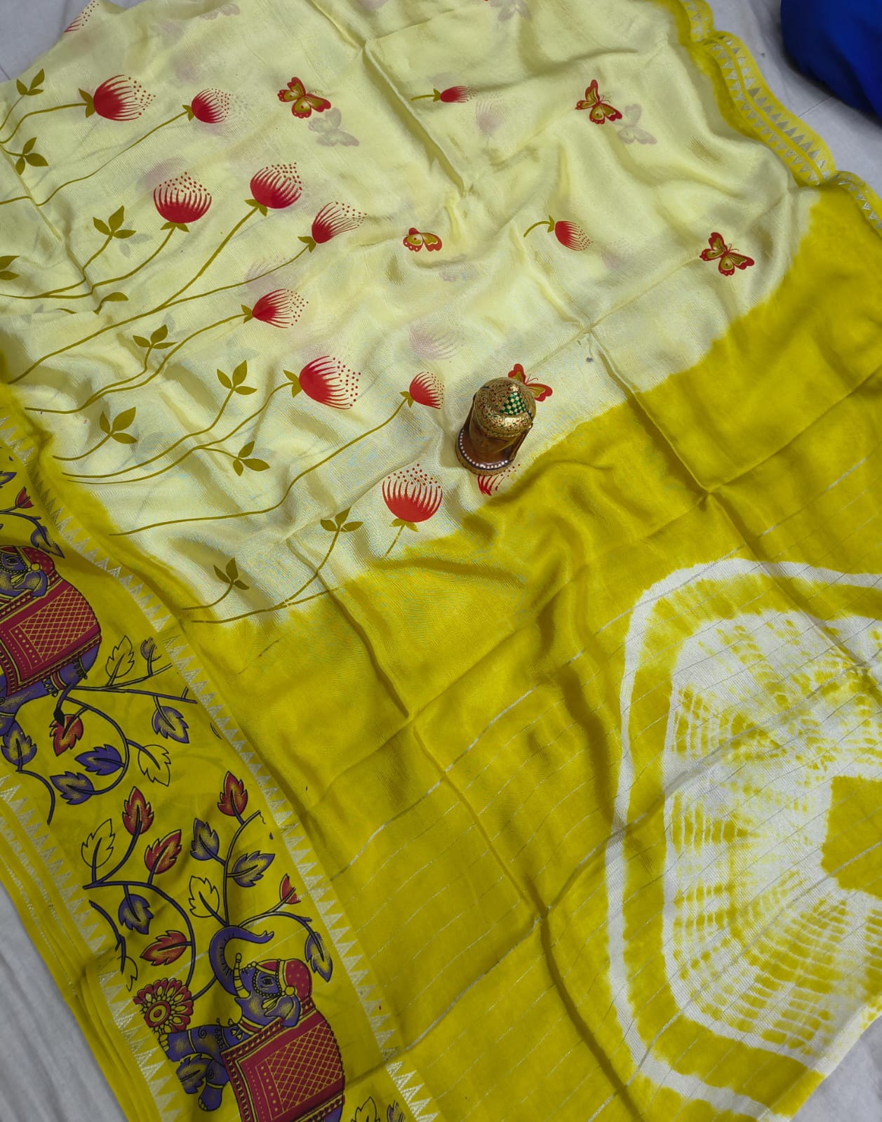 Mangalagiri Cotton Silk Sarees with Dye Print collection