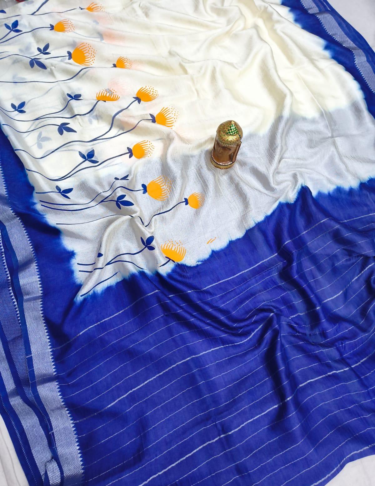 Mangalagiri Cotton Silk Sarees with Dye Print collection
