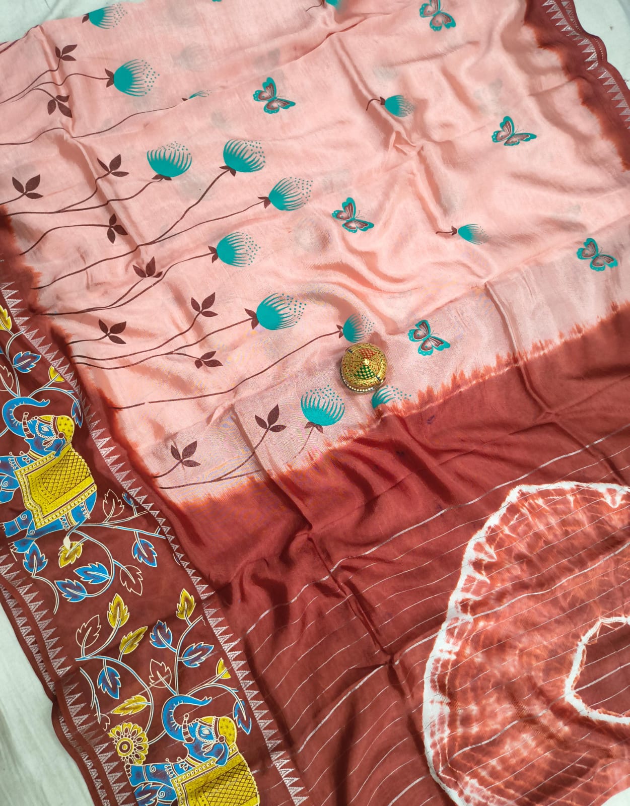 Mangalagiri Cotton Silk Sarees with Dye Print collection