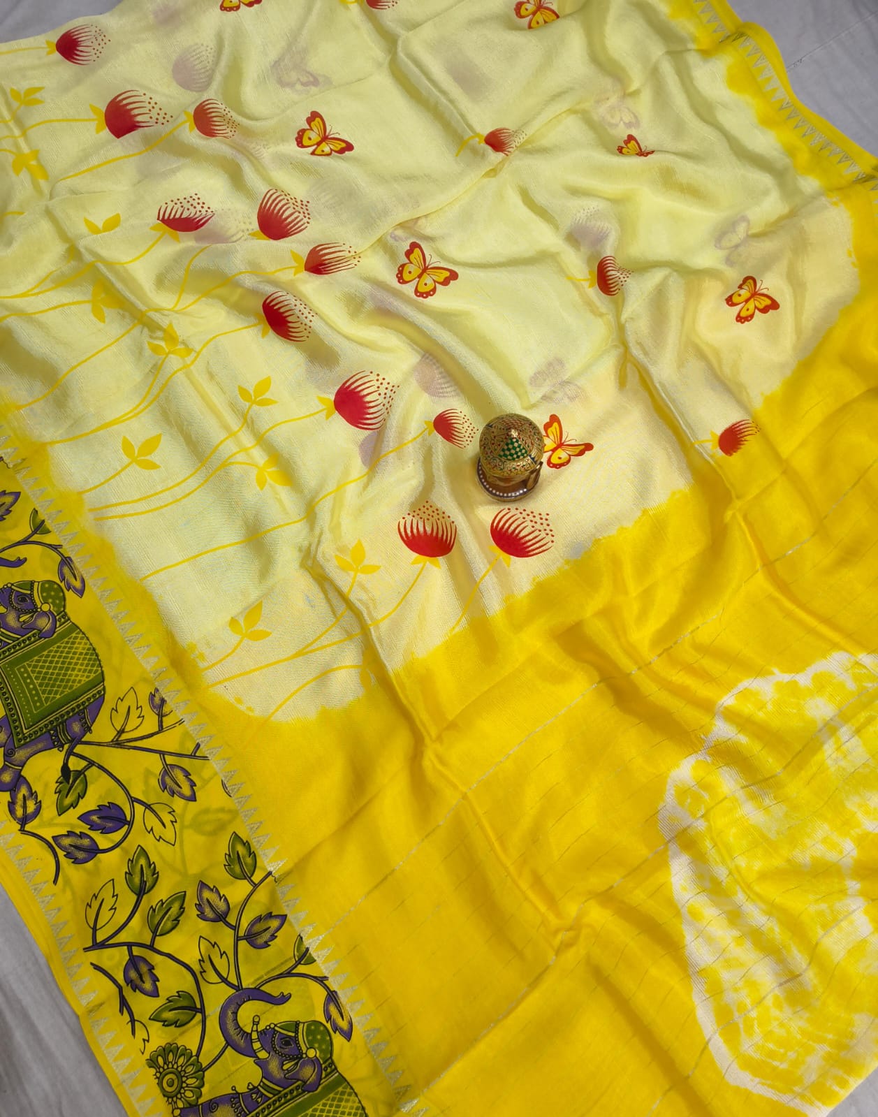 Mangalagiri Cotton Silk Sarees with Dye Print collection