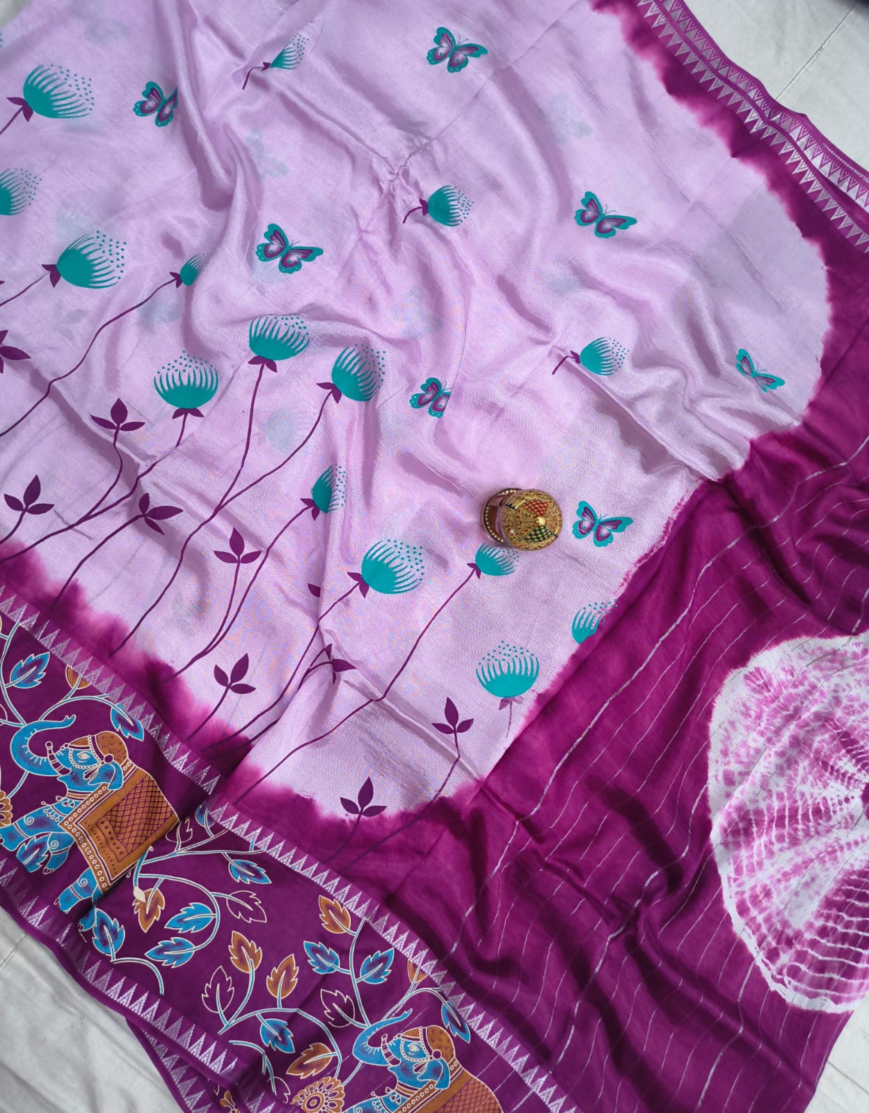 Mangalagiri Cotton Silk Sarees with Dye Print collection