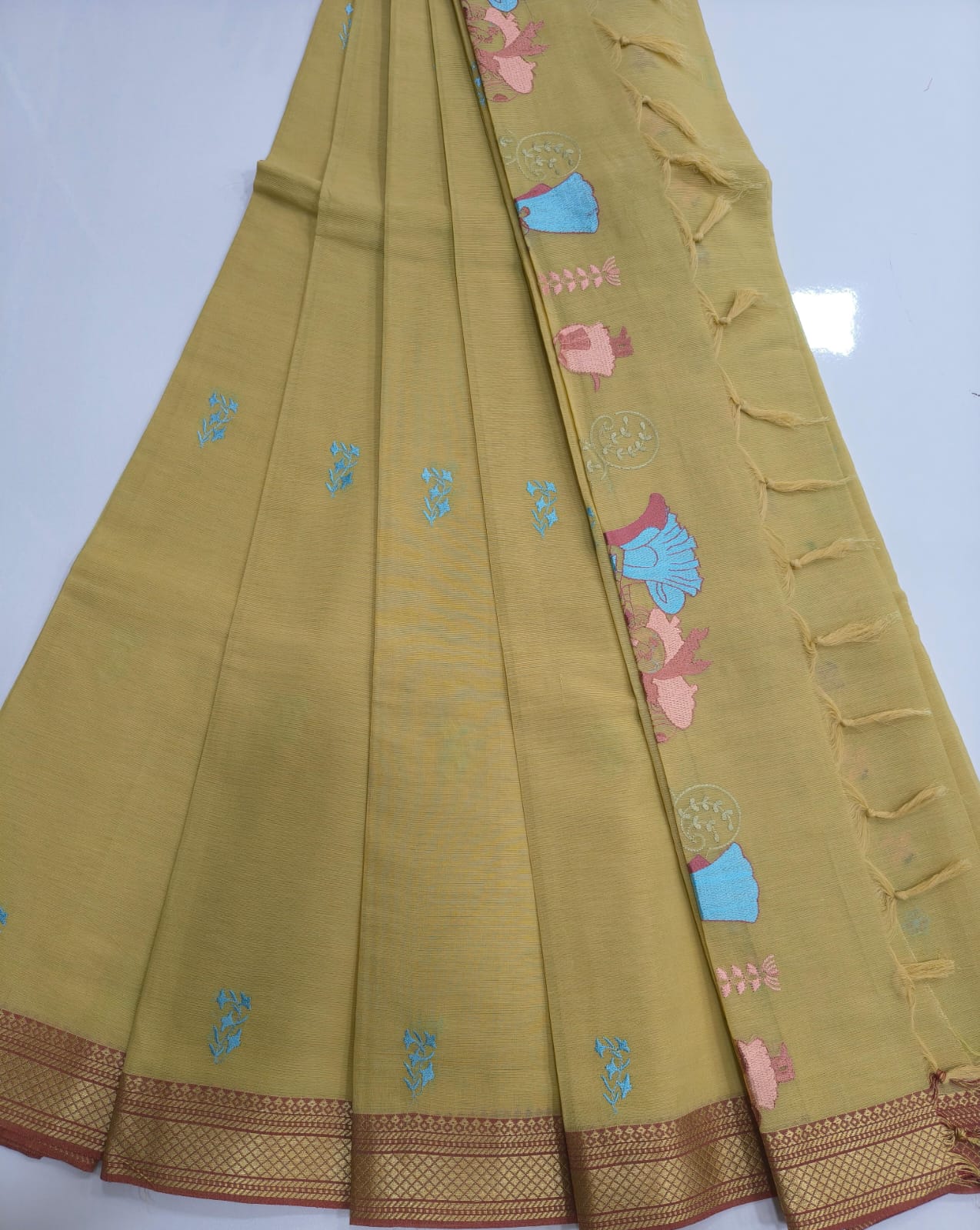 Mangalagiri Cotton Sarees with Embroidery work collection
