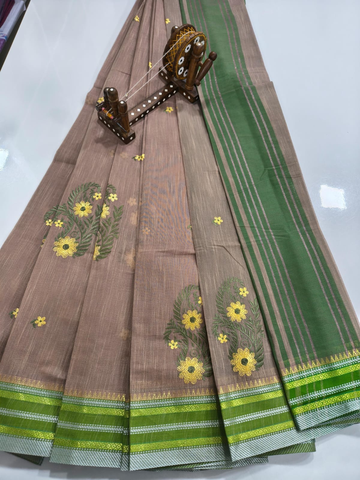 Mangalagiri Cotton Sarees with Embroidery work design collection