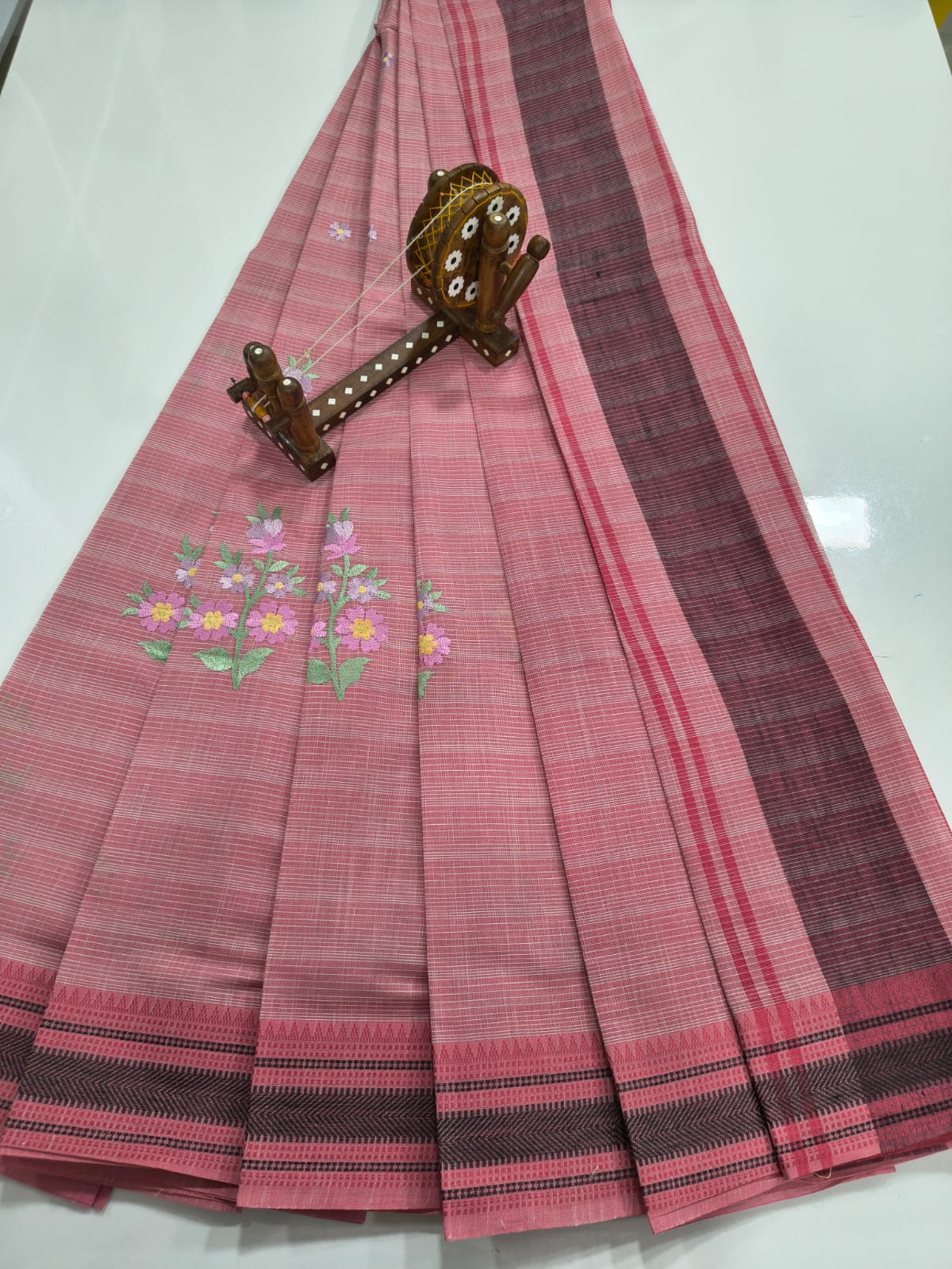 Mangalagiri Cotton Sarees with Embroidery work design collection