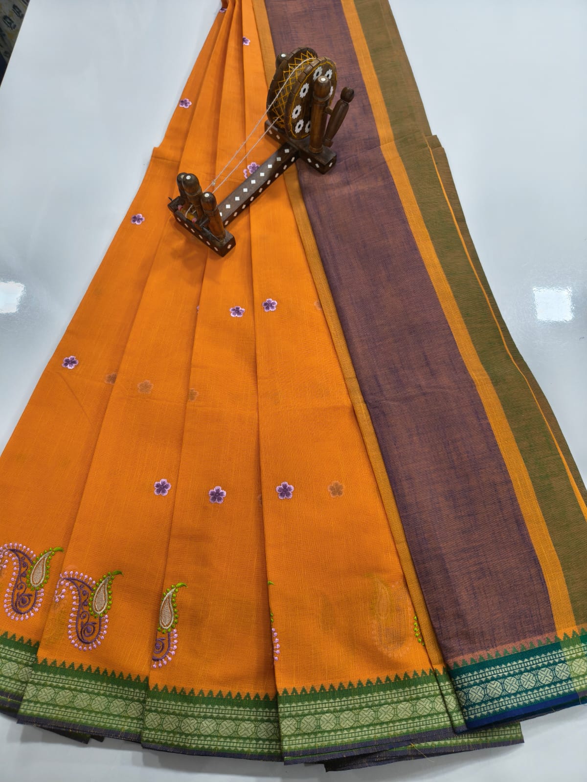 Mangalagiri Cotton Sarees with Embroidery work design collection