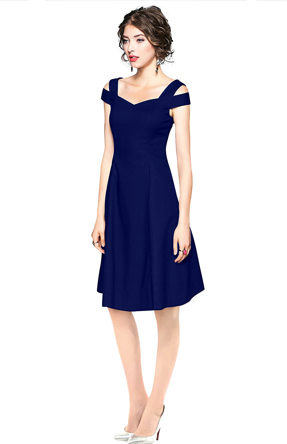 Western Wear Dress Polyster Blue Solid Np D 203 Blue