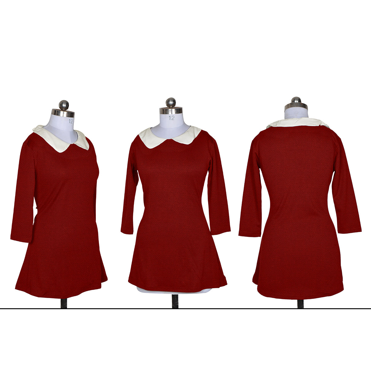 Western Wear Dress Polyster Maroon Solid Np D 42 Maroon