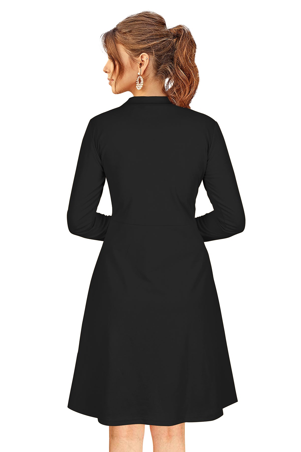 Western Wear Dress Knitting Black Solid Np D 581 Black