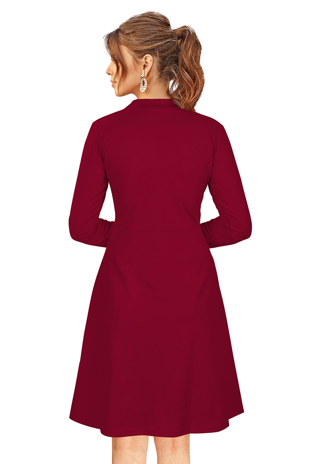 Western Wear Dress Knitting Maroon Solid Np D 582 Maroon