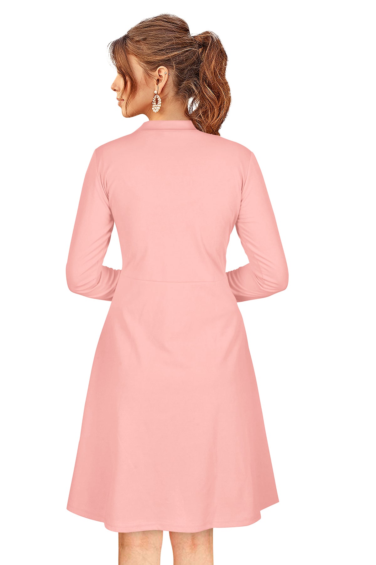 Western Wear Dress Knitting Peach Solid Np D 586 Peach
