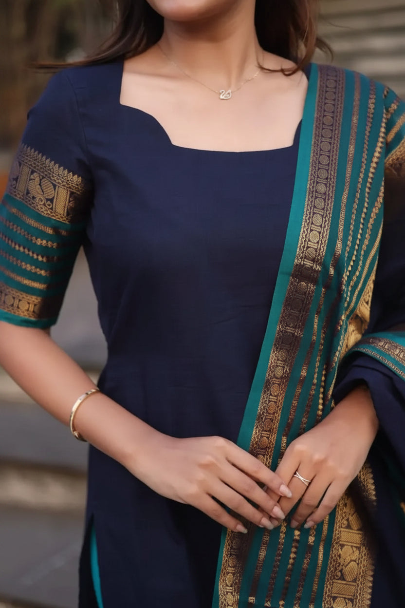 Heavy cotton kurti with simple designs