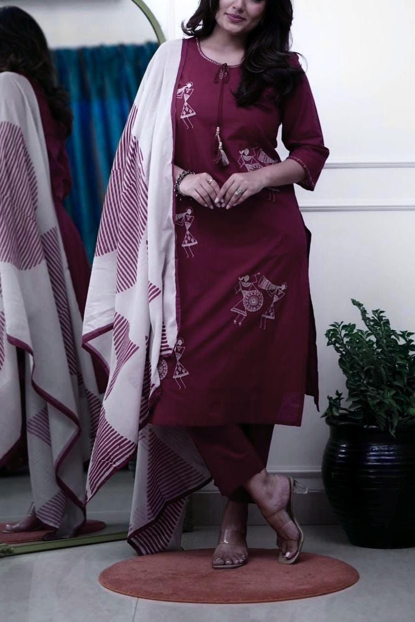 Heavy cotton kurti with simple designs