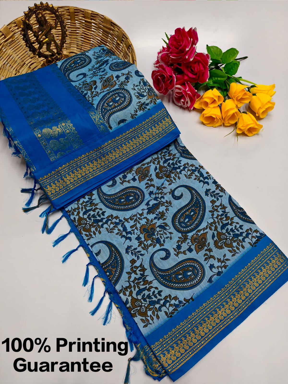 Kalamkari & Art Design Cotton saree