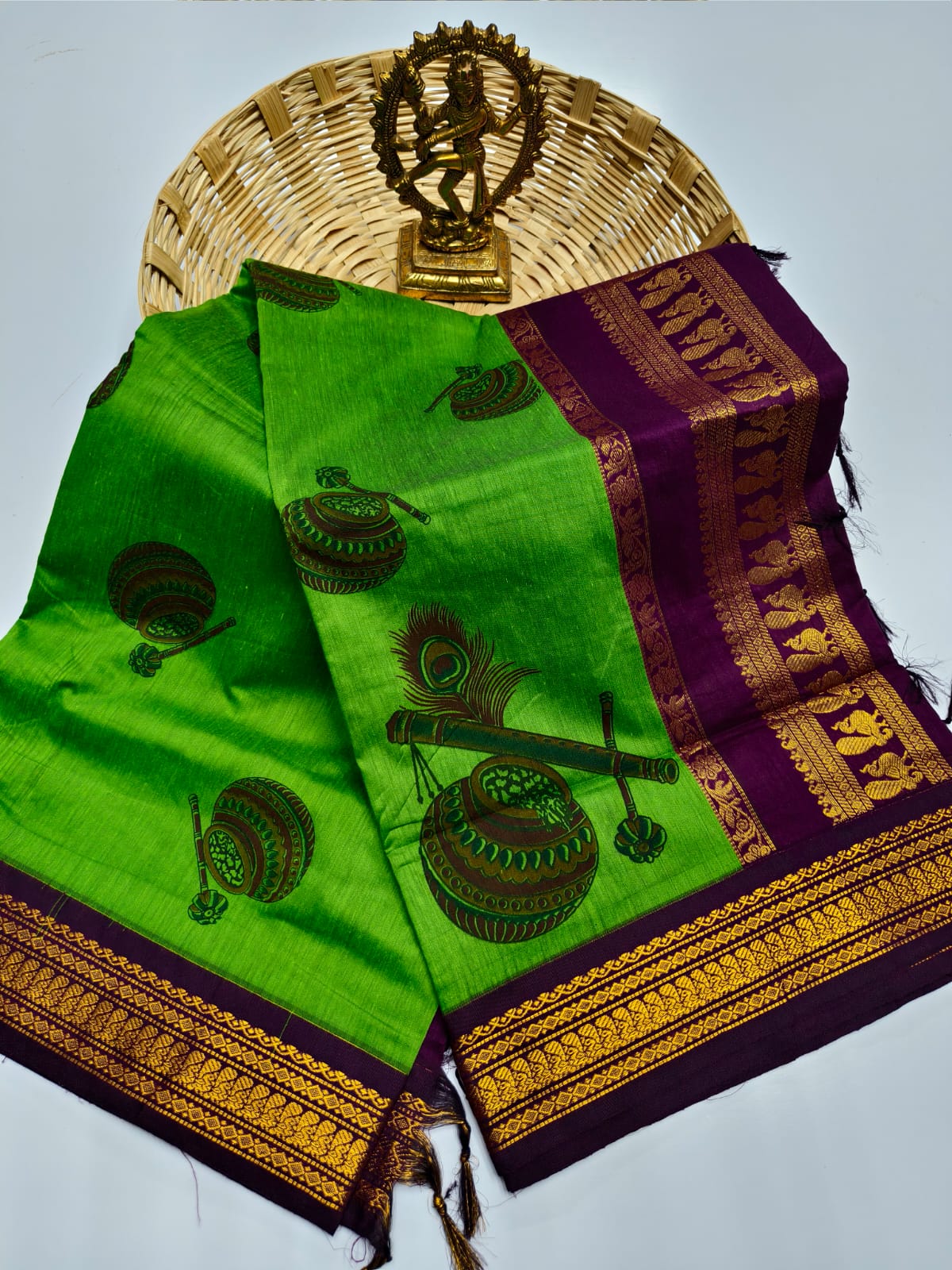 Kalamkari & Art Design Cotton saree