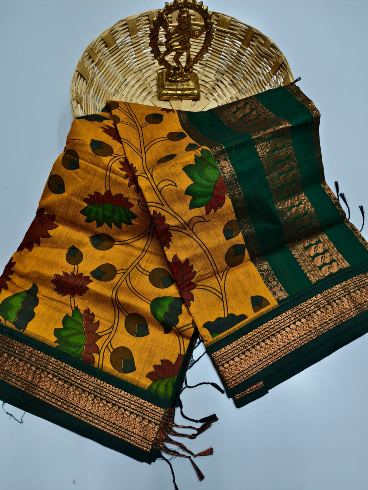 Kalamkari & Art Design Cotton saree