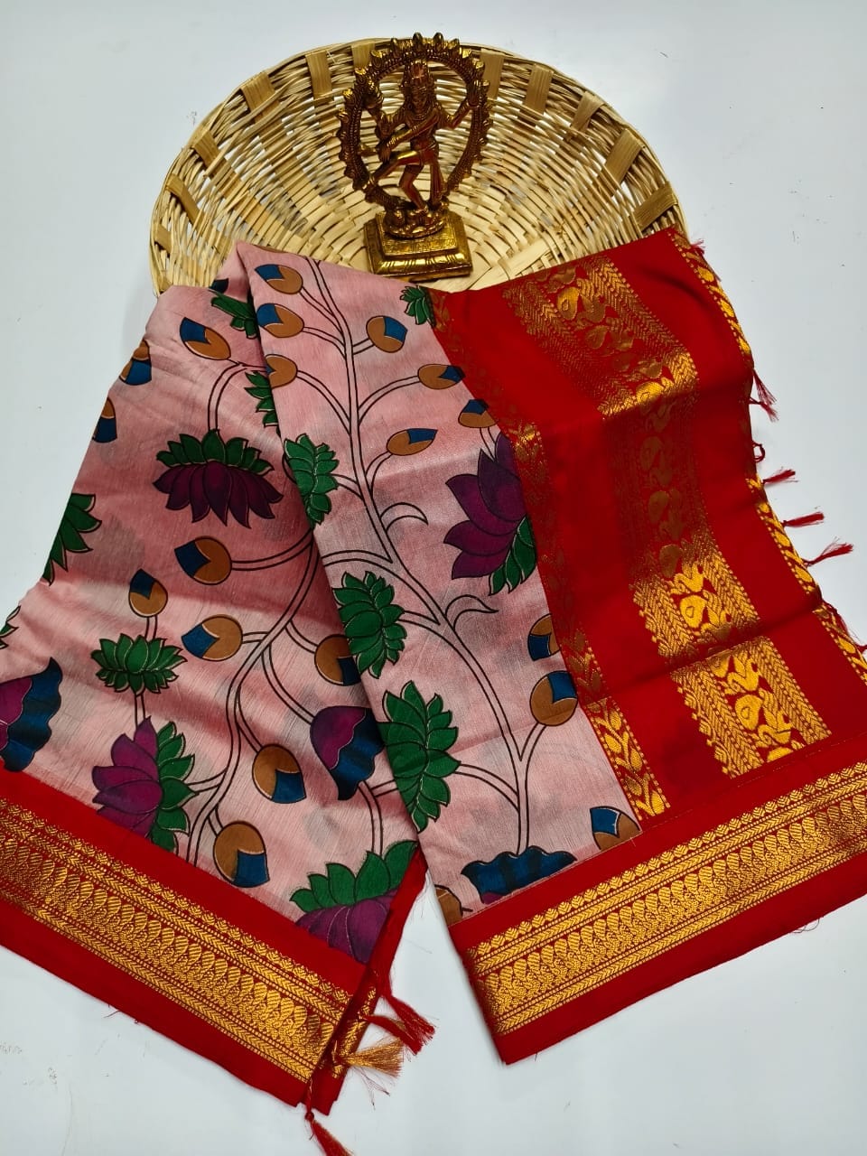 Kalamkari & Art Design Cotton saree