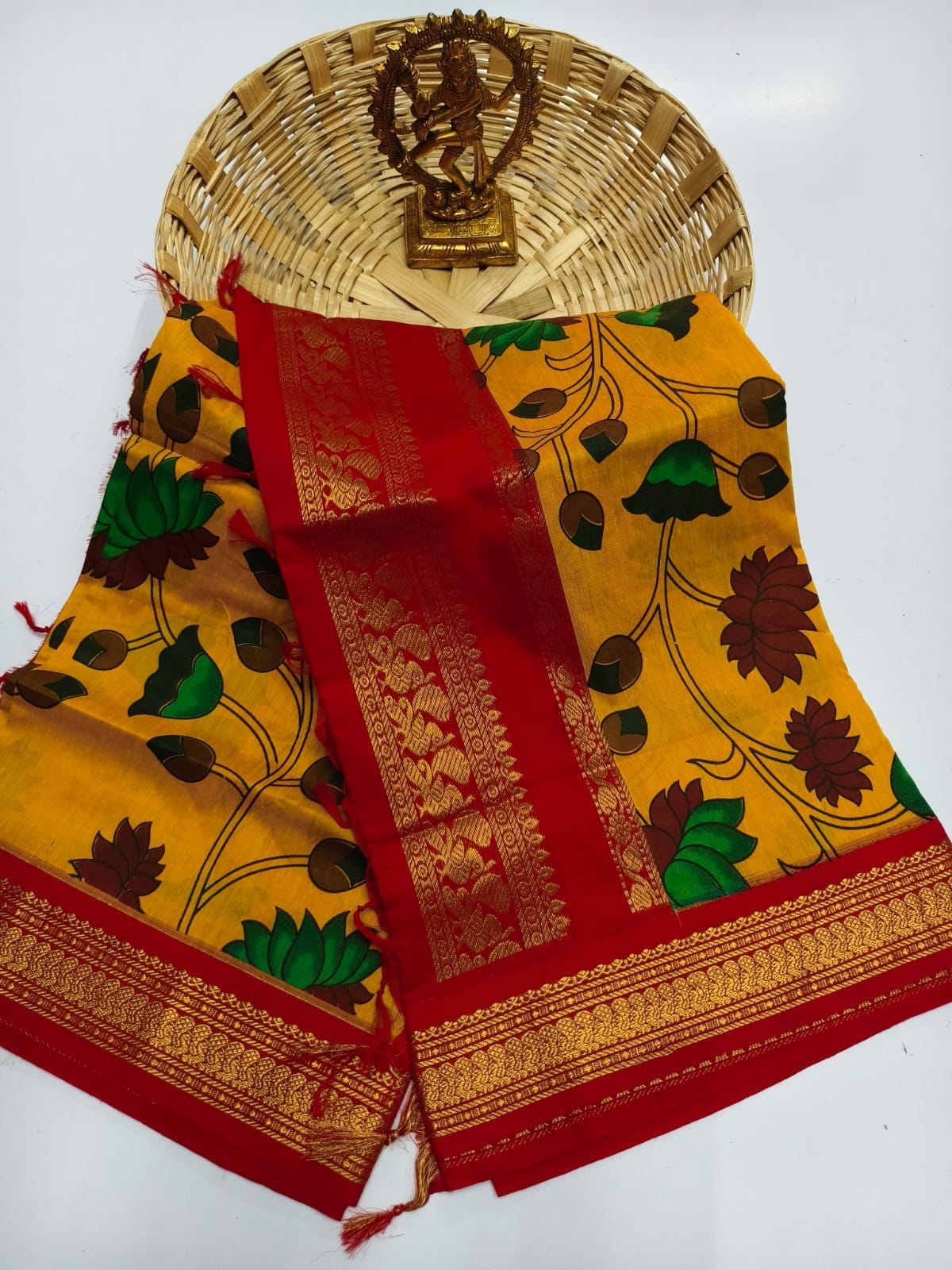 Kalamkari & Art Design Cotton saree