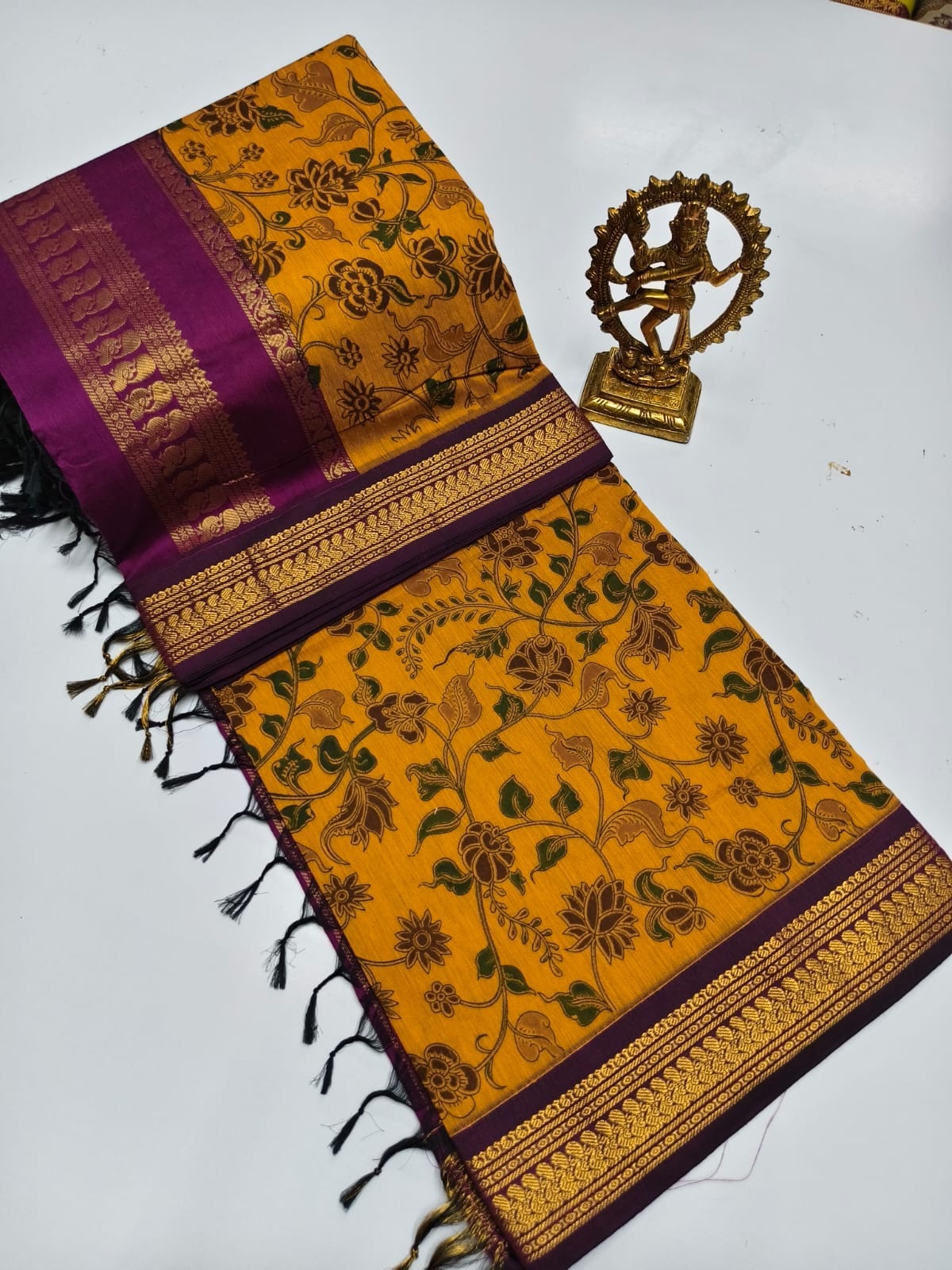 Kalamkari & Art Design Cotton saree