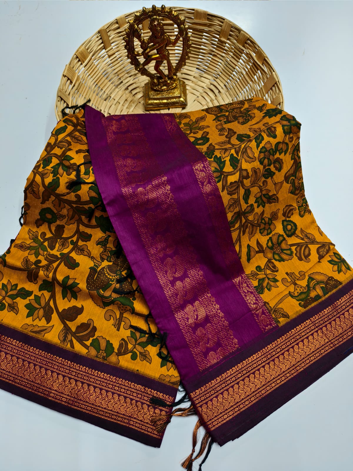Kalamkari & Art Design Cotton saree