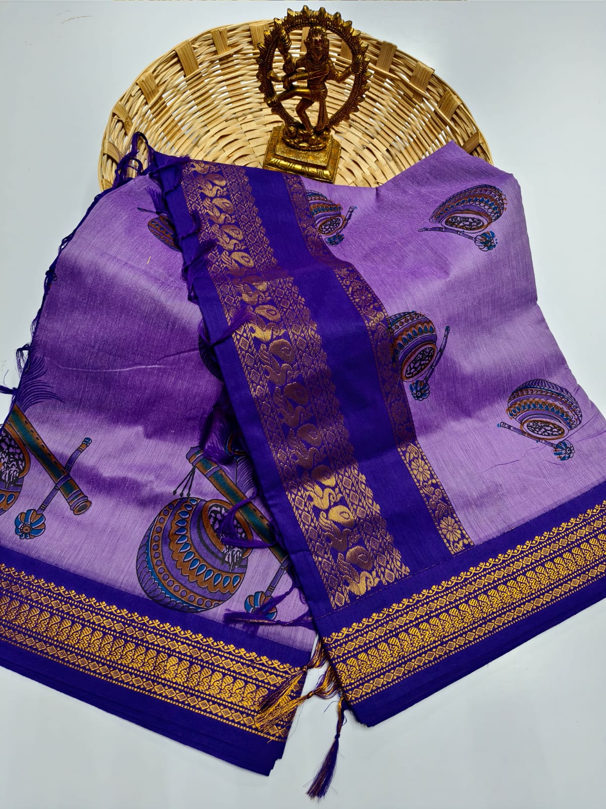 Kalamkari & Art Design Cotton saree