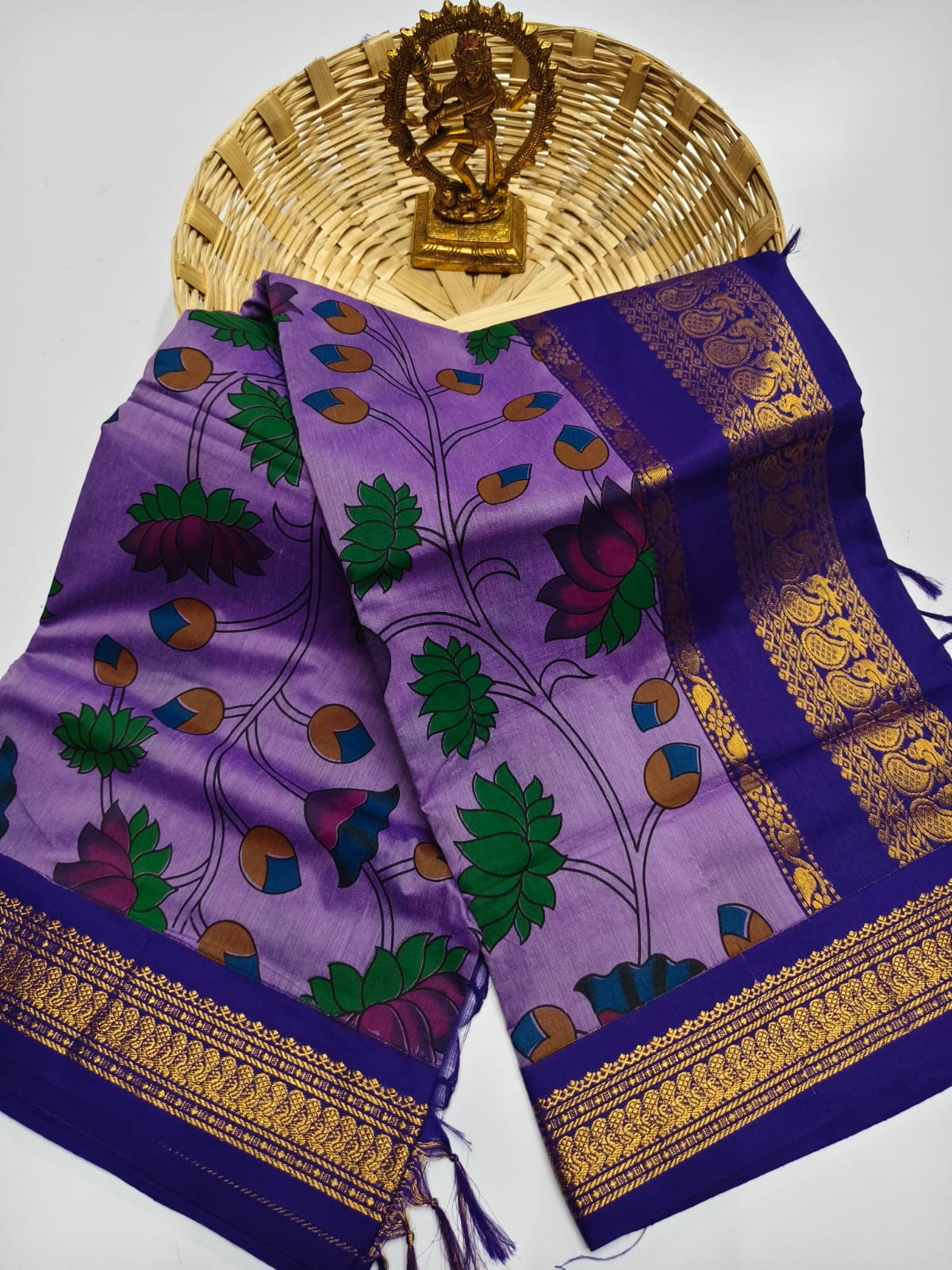 Kalamkari & Art Design Cotton saree