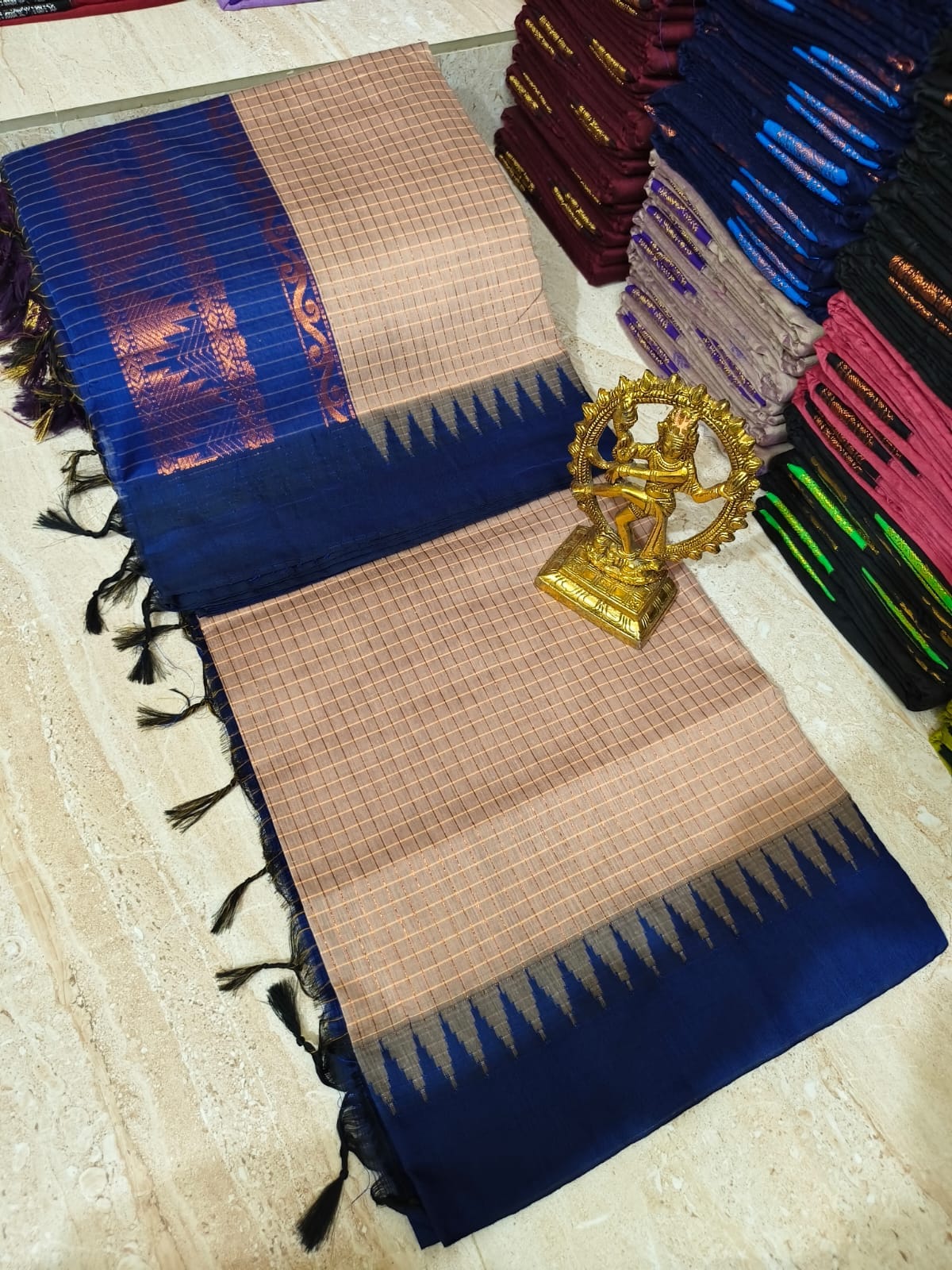 Kalyani Cotton checked saree
