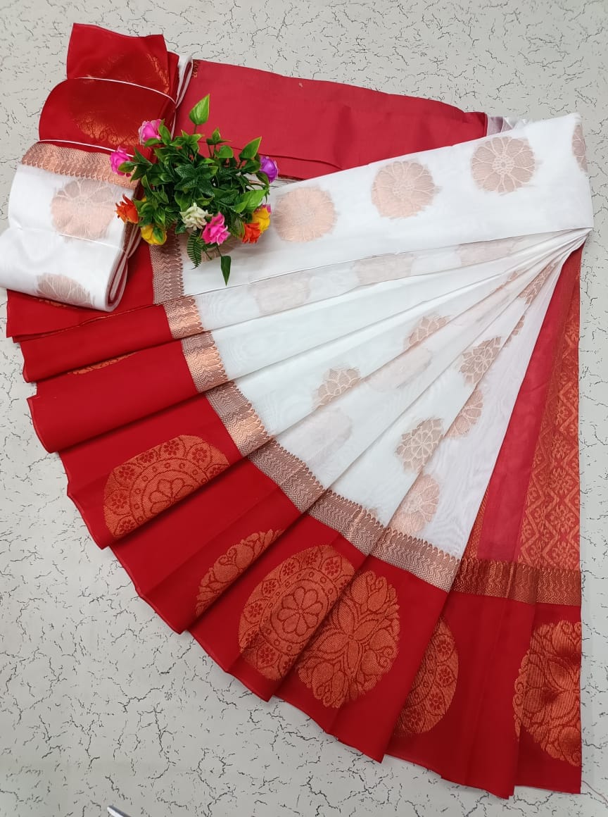 Uppada Kotanji Contrast Border Silk Cotton Sarees