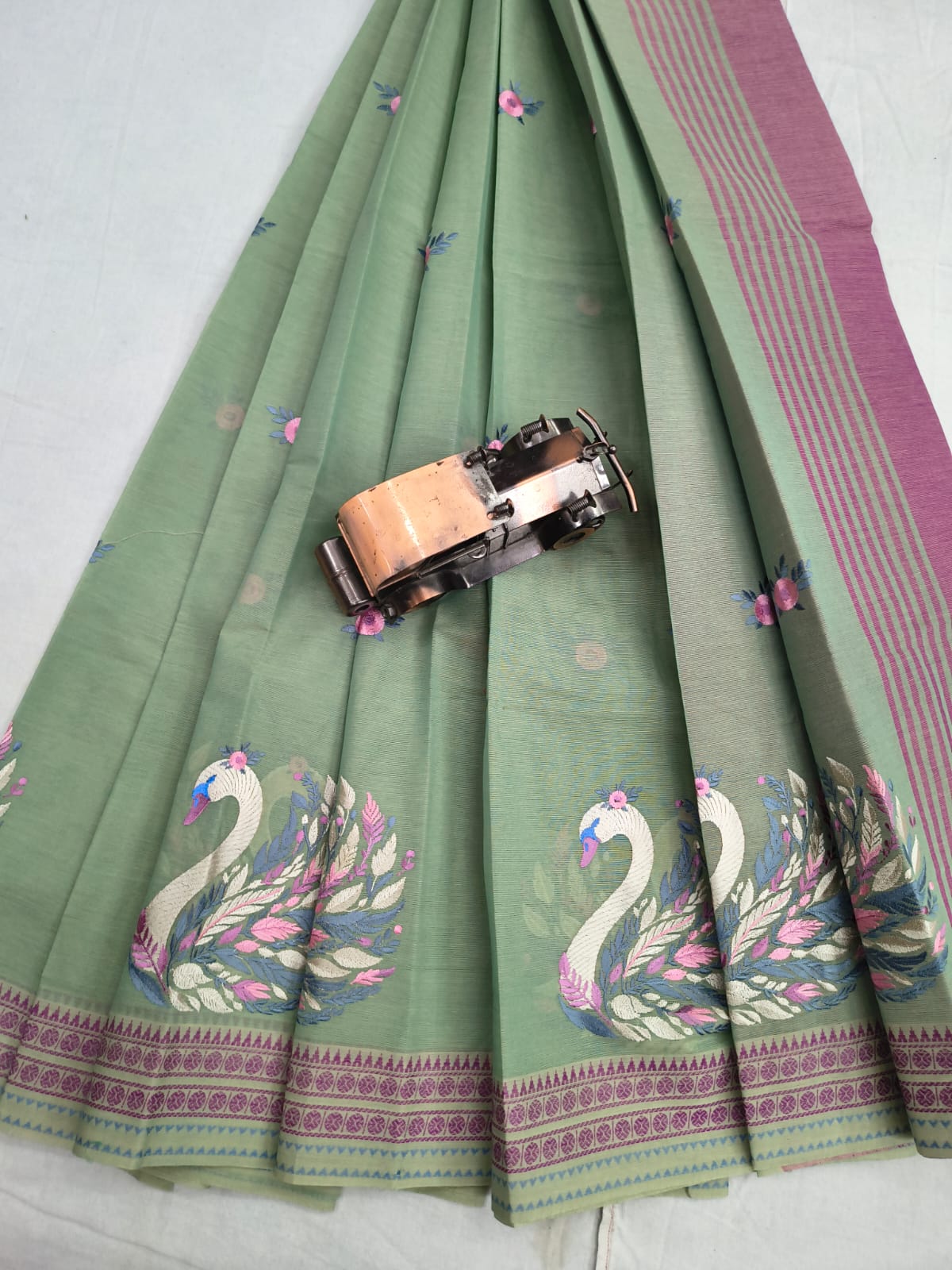 Mangalagiri Cotton Sarees with embroidery work designs