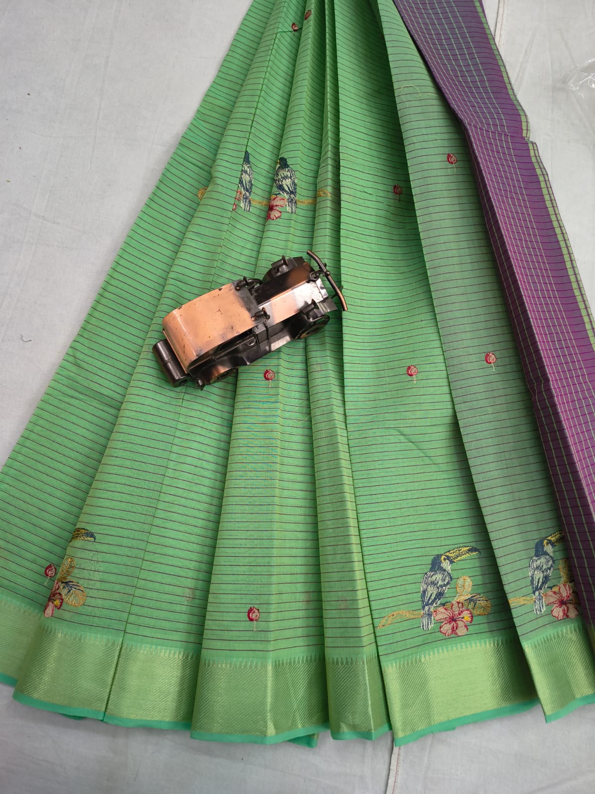 Mangalagiri Cotton Sarees with embroidery work designs