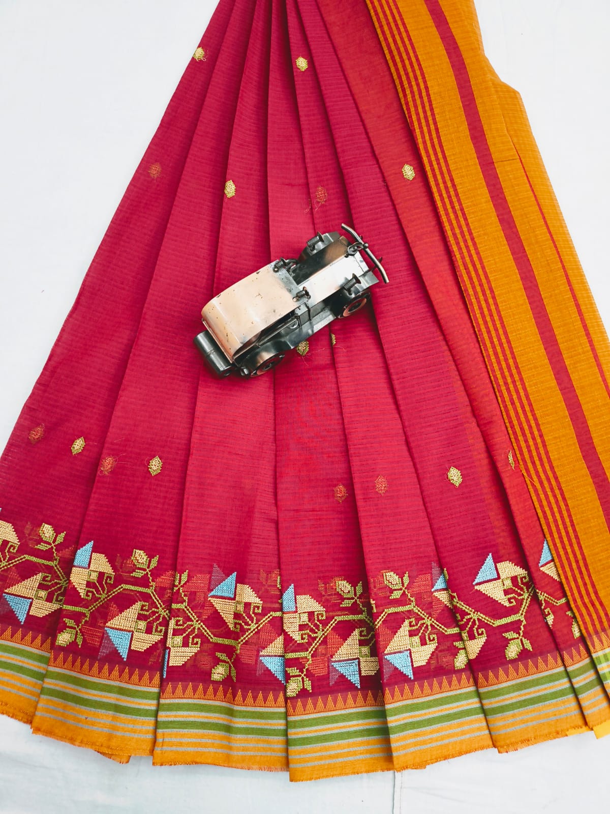 Mangalagiri Cotton Sarees with embroidery work designs