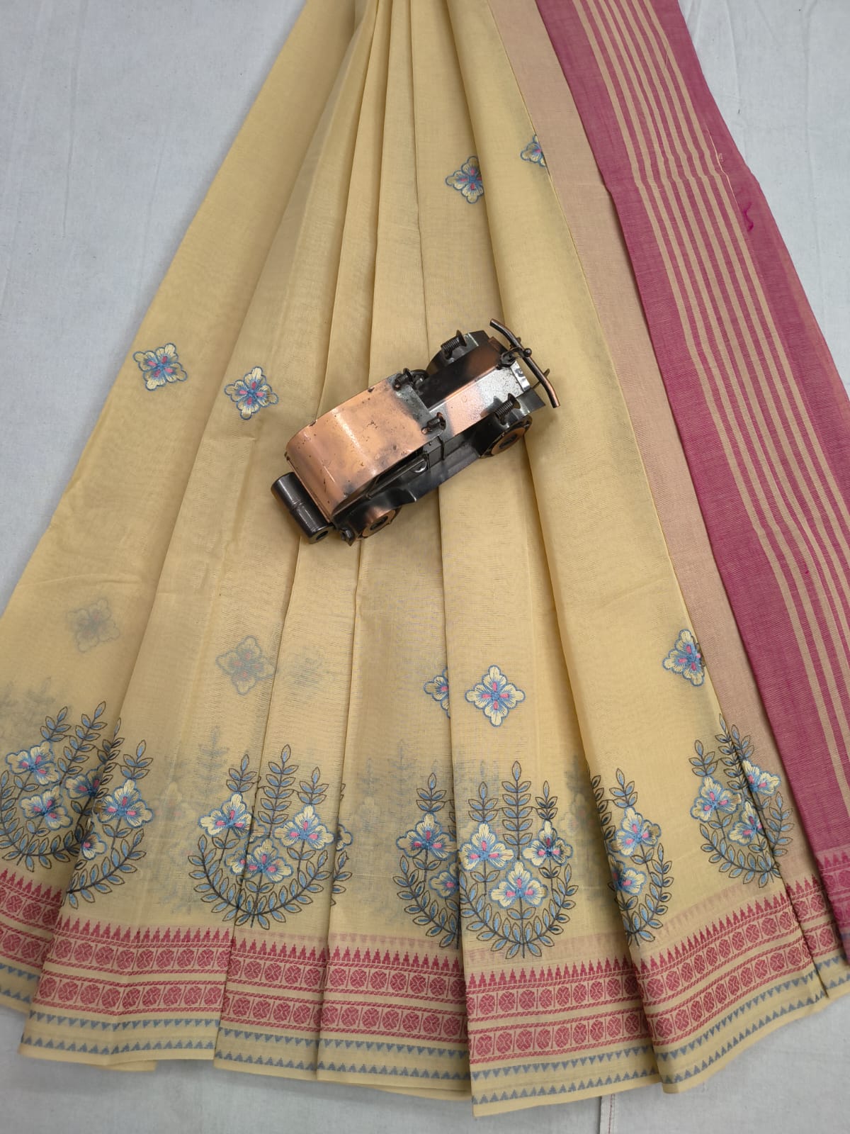 Mangalagiri Cotton Sarees with embroidery work designs