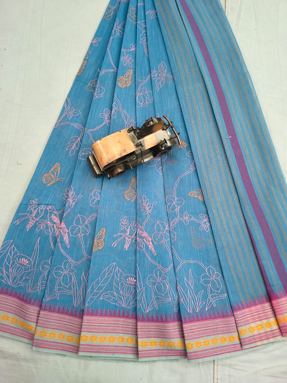 Mangalagiri Cotton Sarees with embroidery work designs