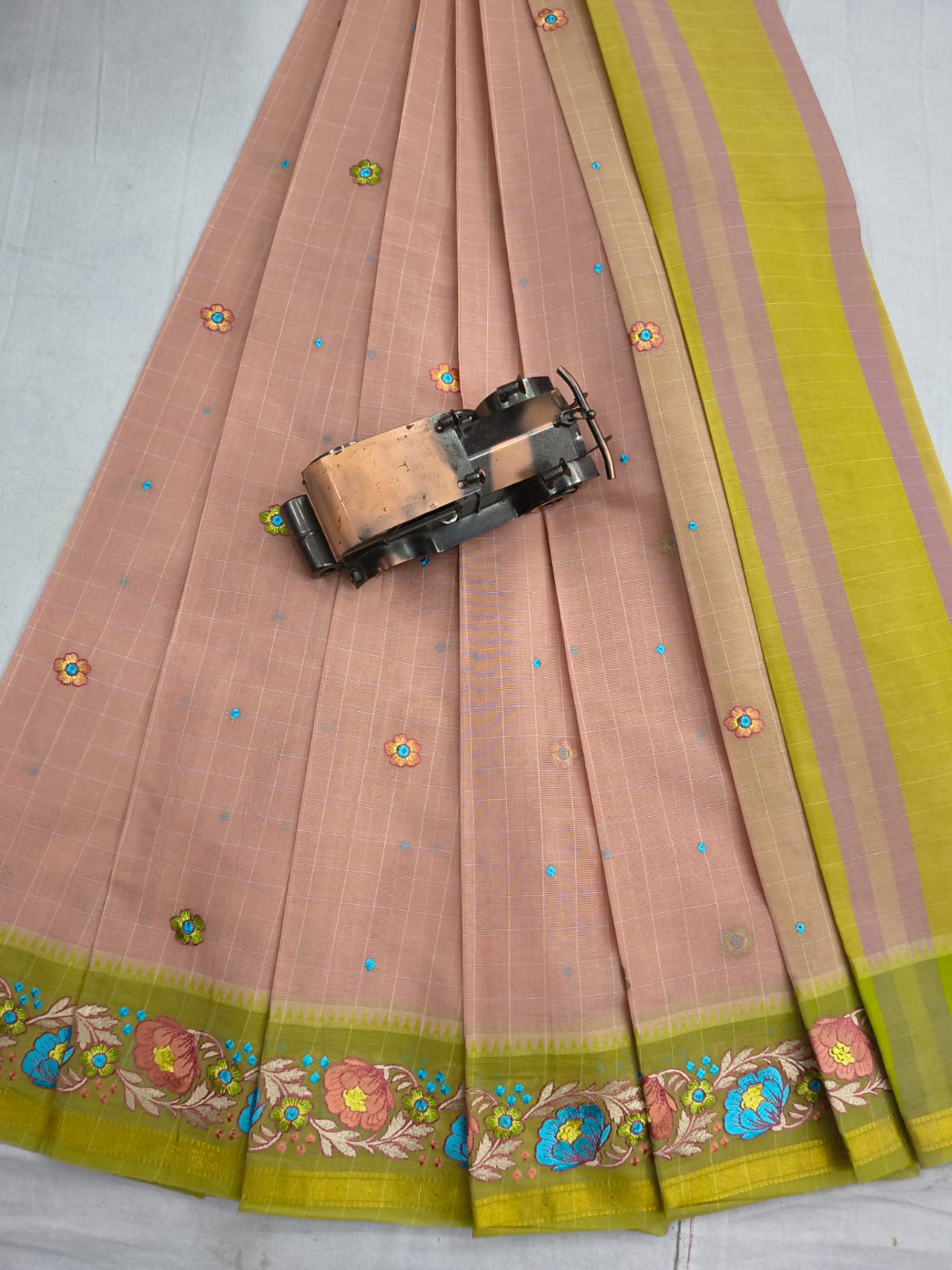 Mangalagiri Cotton Sarees with embroidery work designs