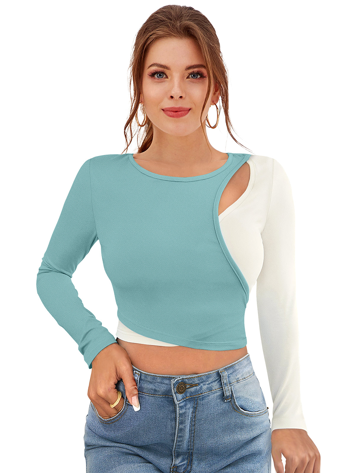 Wester Wear Polyester/ Knitting Tops - Pista / Light Green Solid