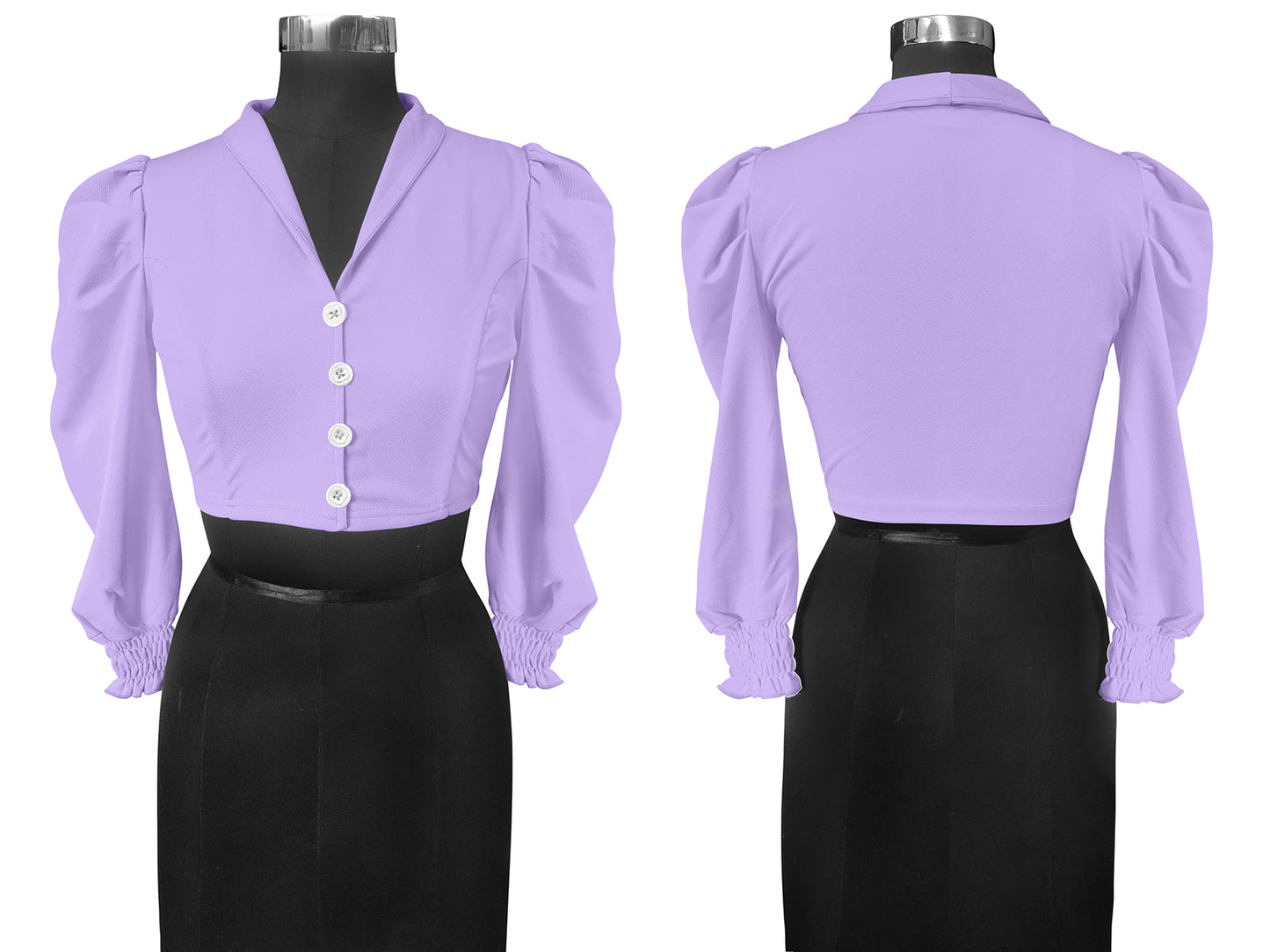 Wester Wear Polyester/ Knitting Tops - Purple Solid