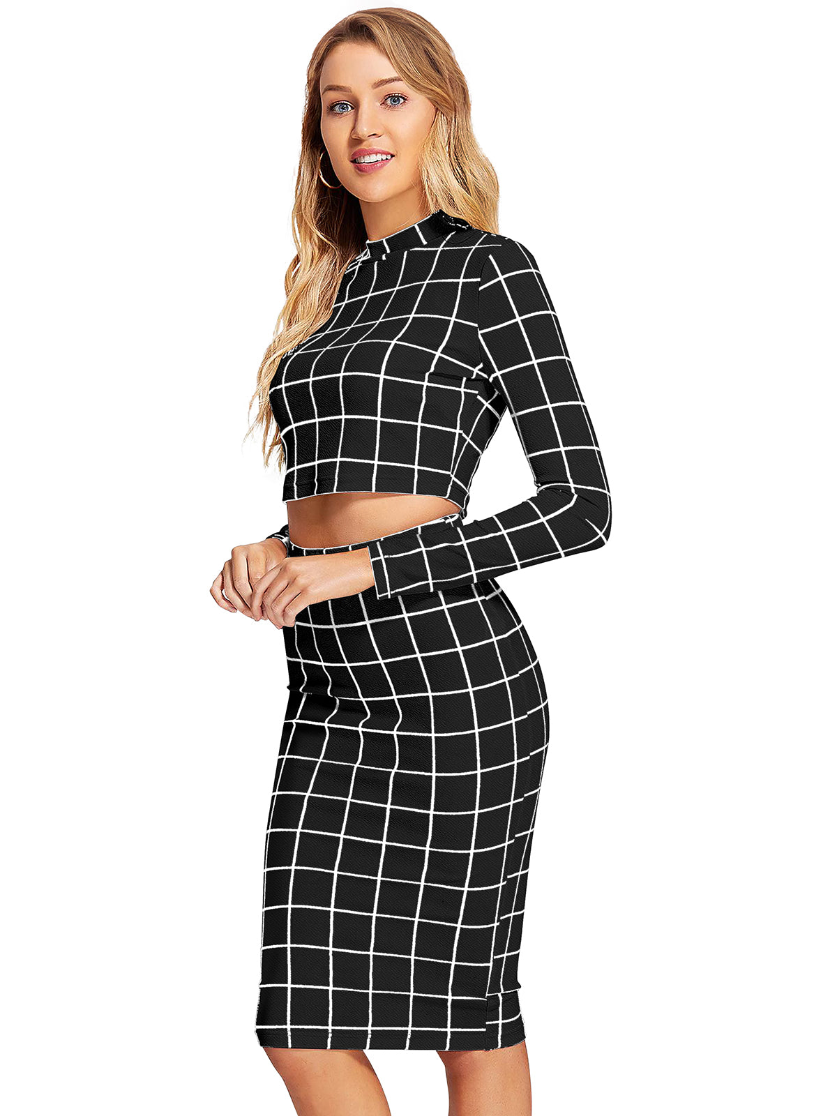 Wester Wear Polyester/ Knitting Pair - Black Checkered
