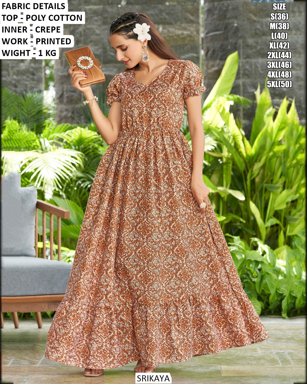 printed crepe maxi dress