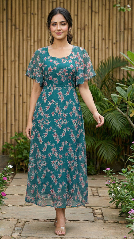 Breezy Heavy Georgette Printed Maxi Dress