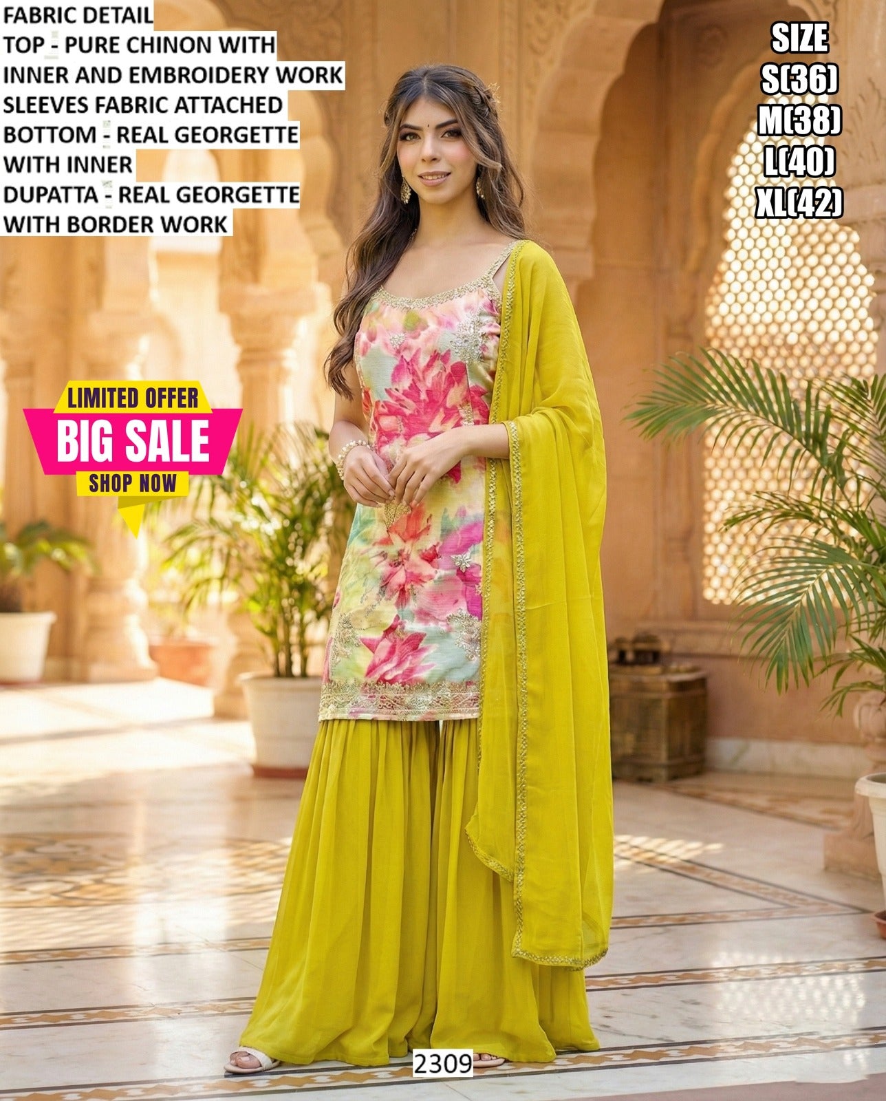 Chinnon Embroidered Sharara