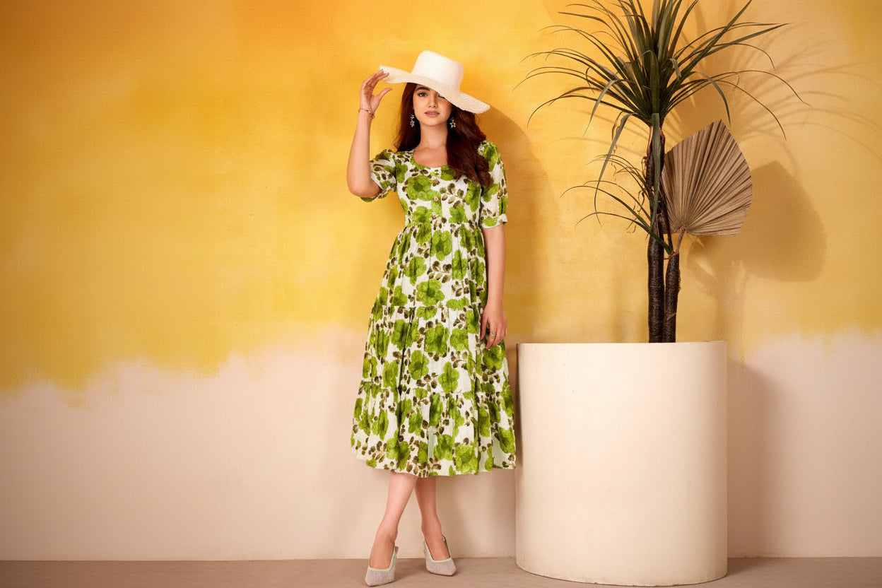 Cotton with this floral maxi collection