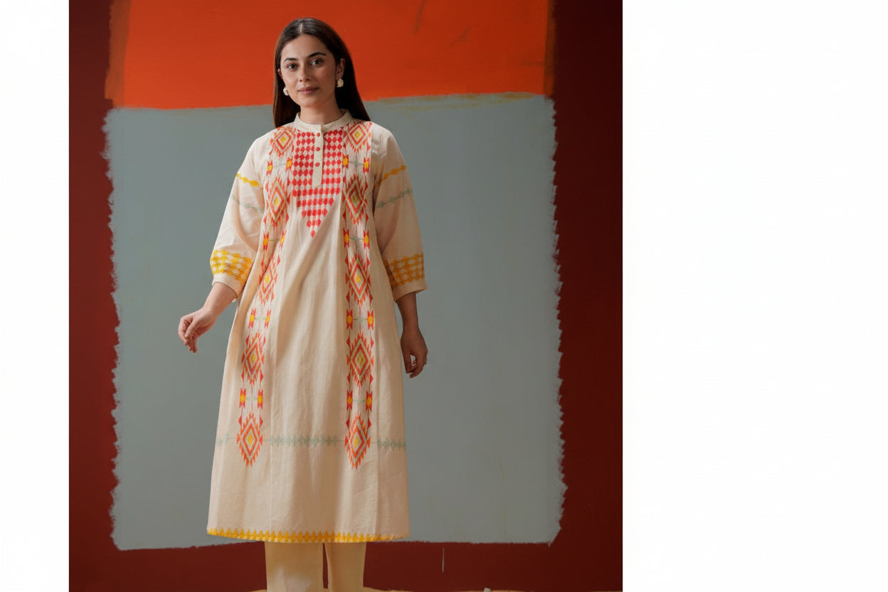 2 piece Straight Kurta sets Mul Cotton