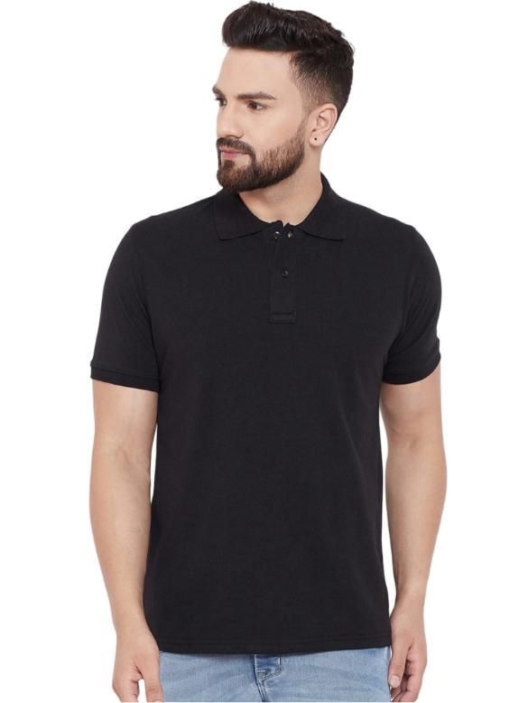 Cotton Matty Solid Half Sleeves Mens Polo Neck T-Shirt Pack Of 3