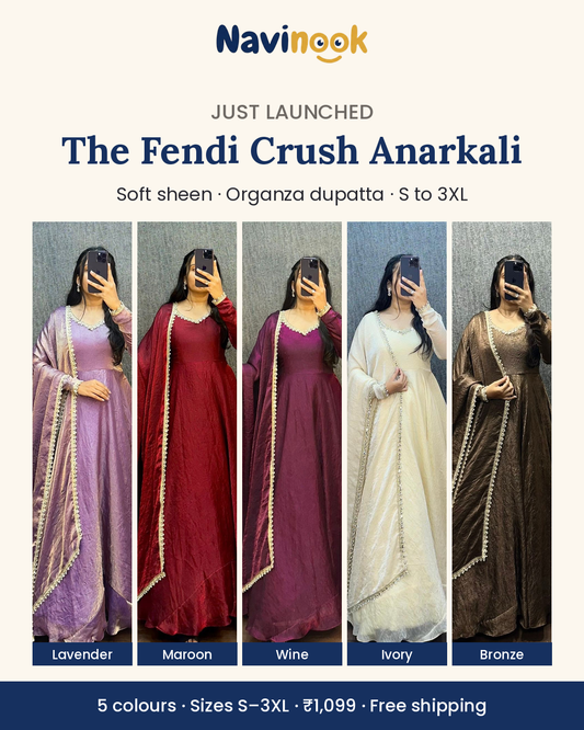 Fendi Crush Anarkali with Organza Dupatta