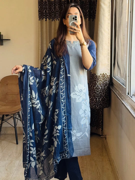 Heavy cotton kurti with simple work
