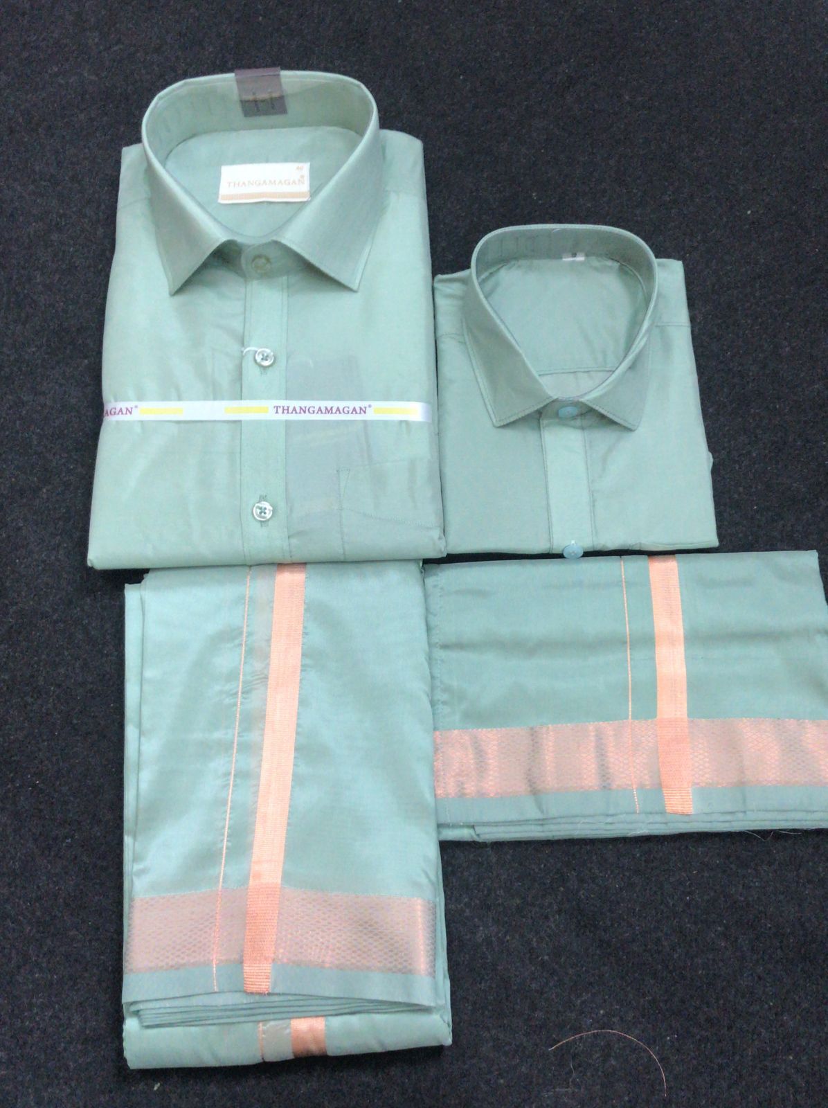 Dad Son Combo - Semi Silk Dhoti Set