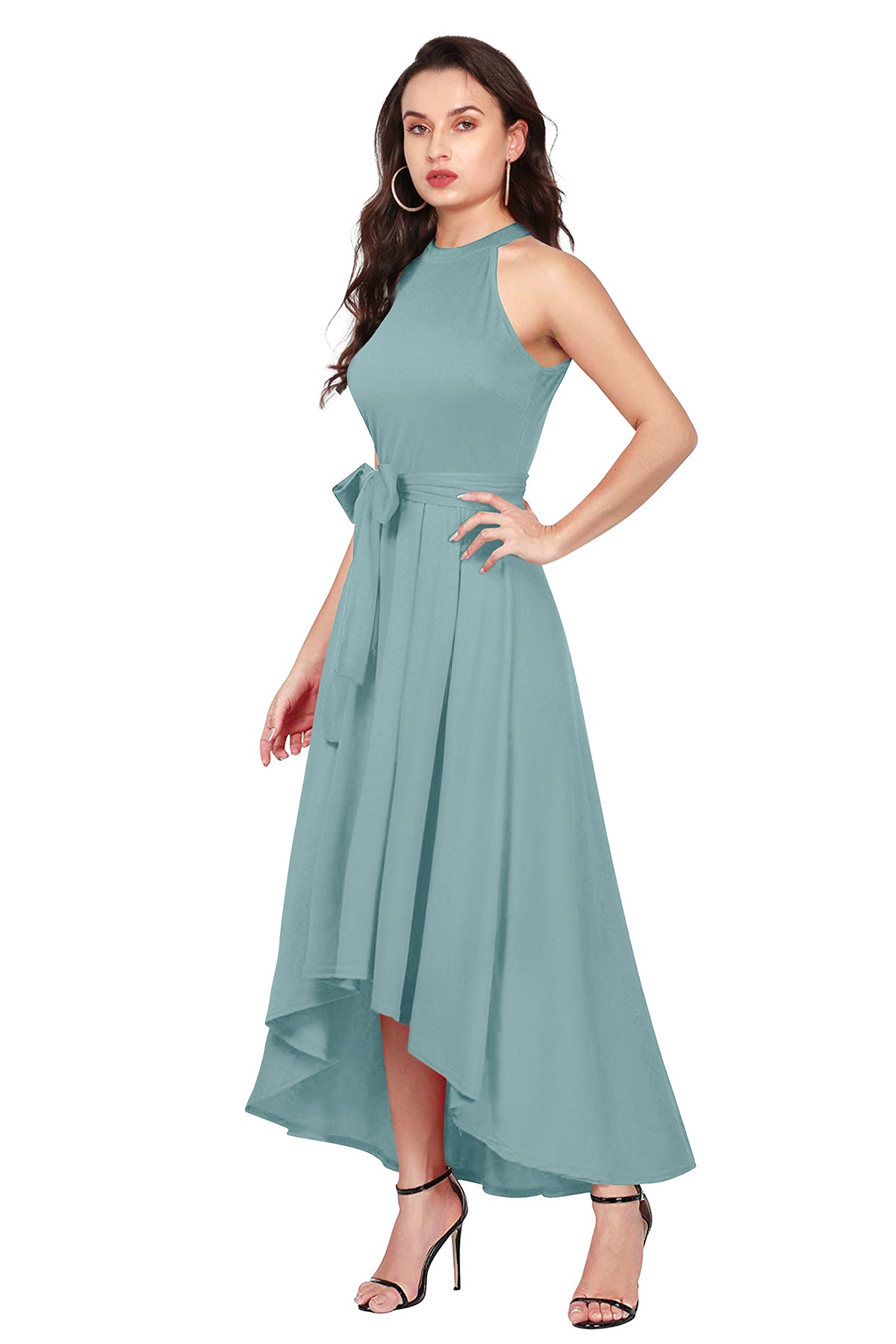 Western Wear Dress Polyster Pista Solid Deltin S29 Pista