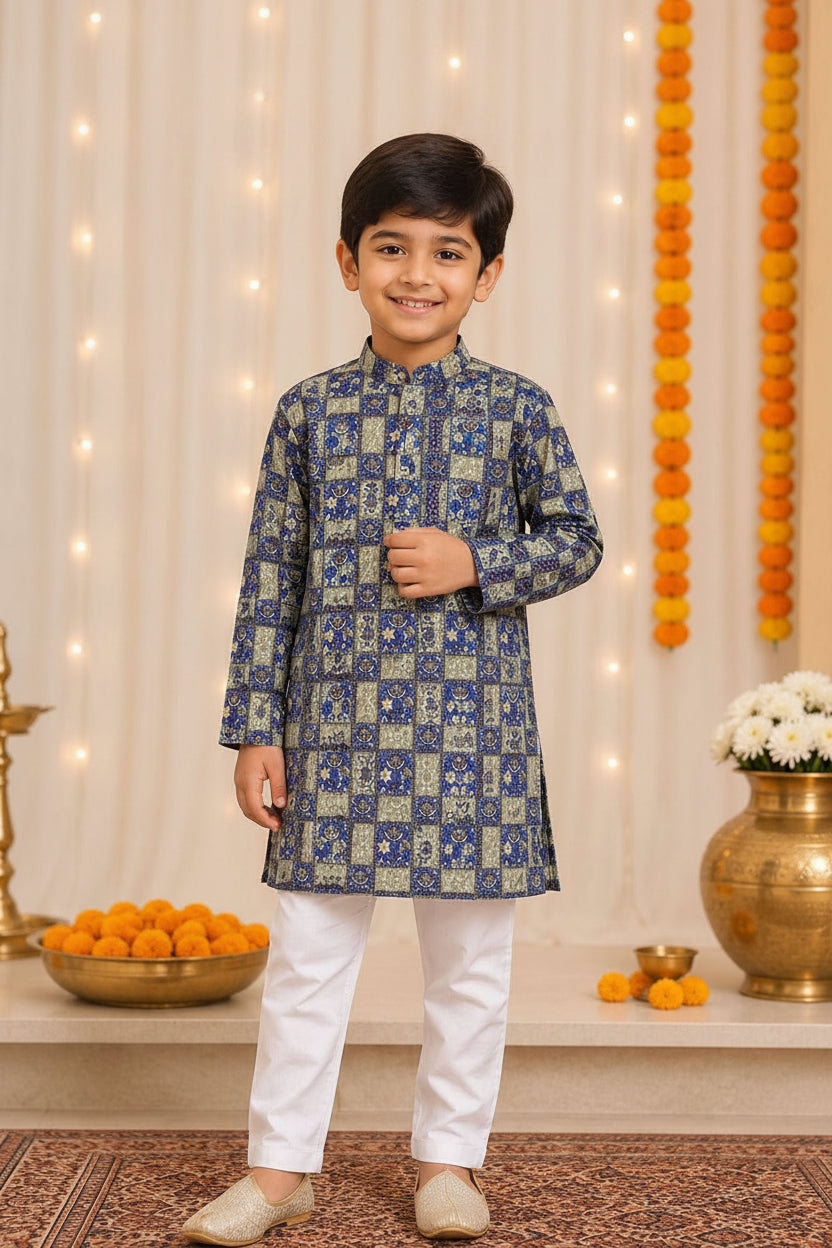 Festive wear ethnic Soft Cotton Kurta collection for kids
